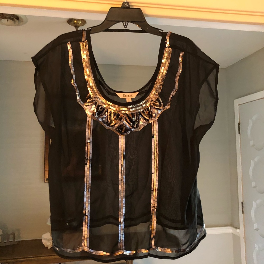Black top with silver sequins